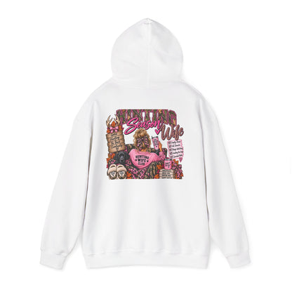 Seasoned Mom Graphic Hoodie - Fun Mom Life Illustration Sweatshirt