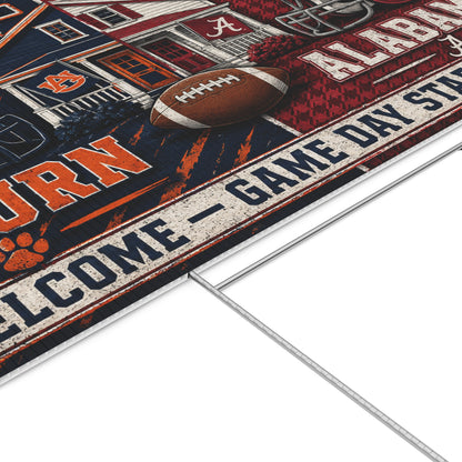 House Divided Auburn vs Alabama Football Lawn Sign – Game Day Welcome Yard Sign