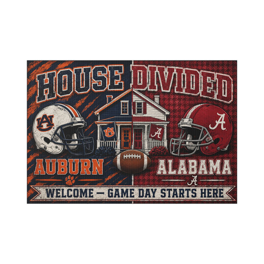 House Divided Auburn vs Alabama Football Lawn Sign – Game Day Welcome Yard Sign