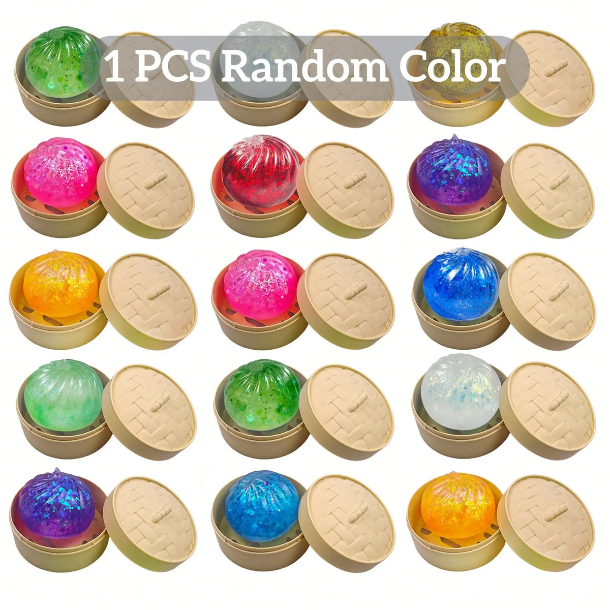 Aesthetic Jelly Bun Squishy: Solid Maltose Stress Reliever, Shiny Steamer Ornament, Trendy Adult Hobby Fidget, Bulk Gift