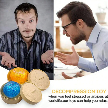 Aesthetic Jelly Bun Squishy: Solid Maltose Stress Reliever, Shiny Steamer Ornament, Trendy Adult Hobby Fidget, Bulk Gift