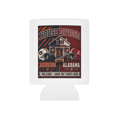 House Divided Auburn vs Alabama Can Cooler – Game Day Beer Koozie
