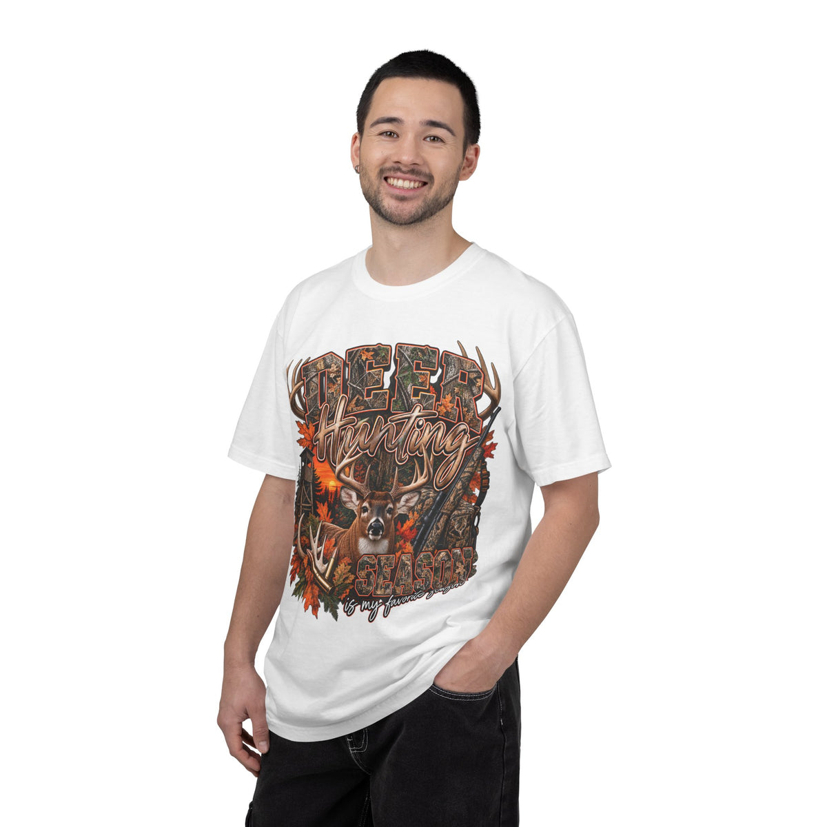 Deer Hunting Graphic T-Shirt — My Favorite Season Camouflage Buck Tee