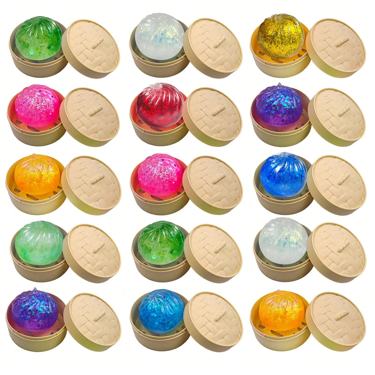 Aesthetic Jelly Bun Squishy: Solid Maltose Stress Reliever, Shiny Steamer Ornament, Trendy Adult Hobby Fidget, Bulk Gift