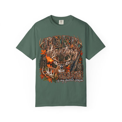 Deer Hunting Graphic T-Shirt — My Favorite Season Camouflage Buck Tee